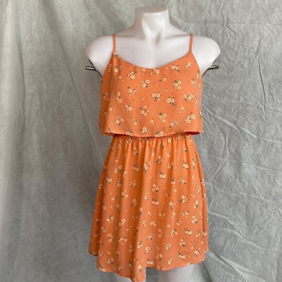 Timing Dresses & Skirts - Timing Coral Floral Dress Open Back Sun Dress